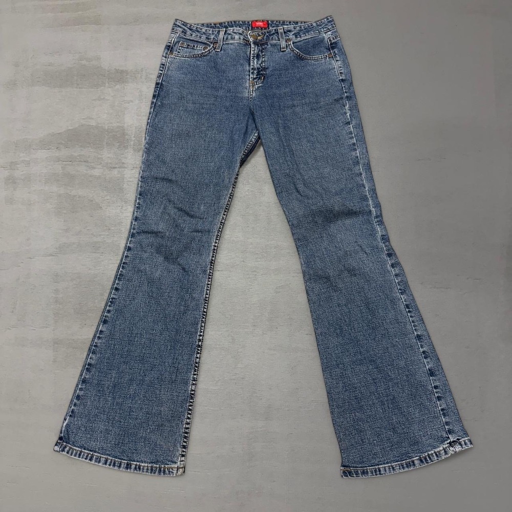 Mossimo Flare Jeans Blue Medium Wash Mid Rise Denim Size 11
